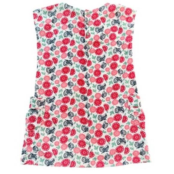 Tea‎ Collection Lucky Butterfly Dress Girls 10 Floral Pockets Corduroy Red Pink - Picture 7 of 8